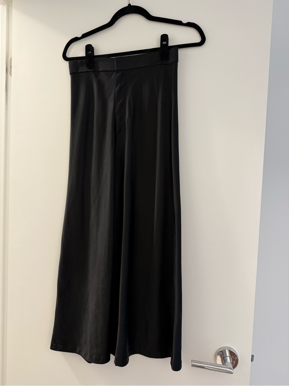 Zara Black Satin Maxi Skirt